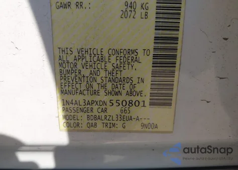 2013 Nissan Altima 2.5 S from USA, damaged, VIN 1N4AL3APXDN550801